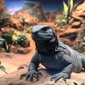 Detailed Iguana Close-Up