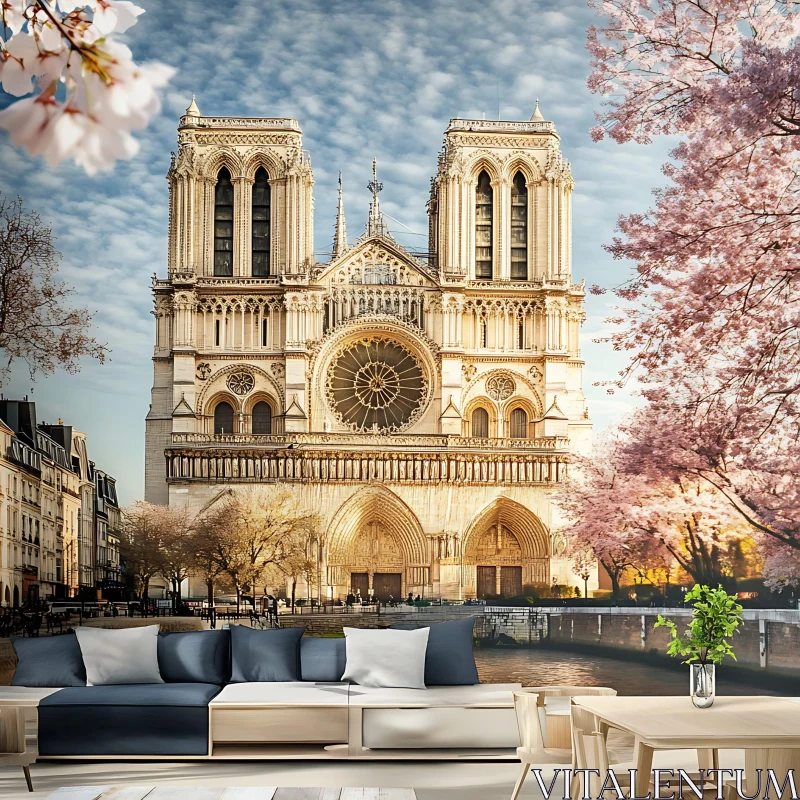 Parisian Cathedral in Spring