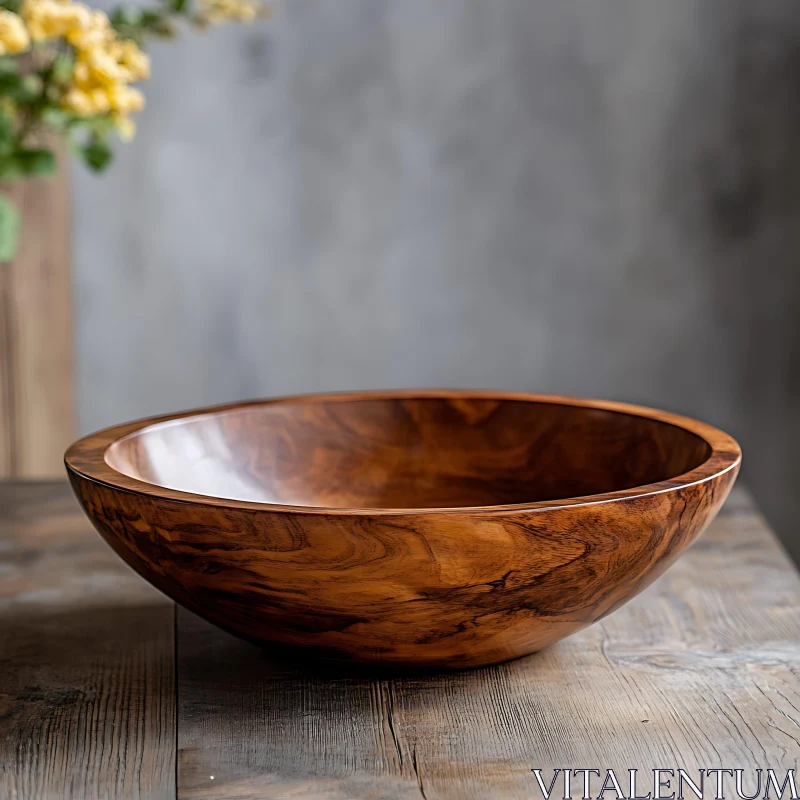 Handcrafted Wooden Bowl Still Life