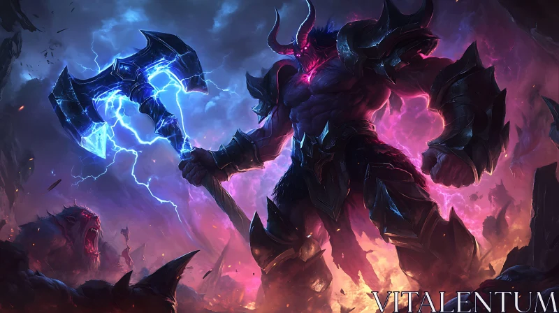 Fearsome Demon Warrior Illustration