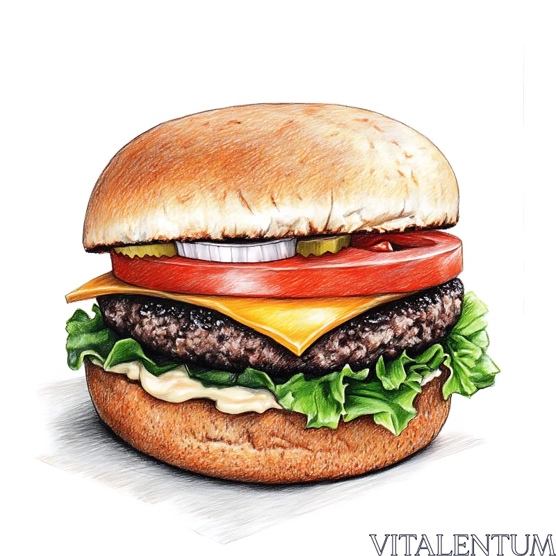 Classic Cheeseburger Illustration