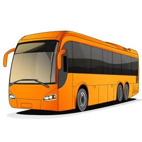 Cartoon Style Orange Bus