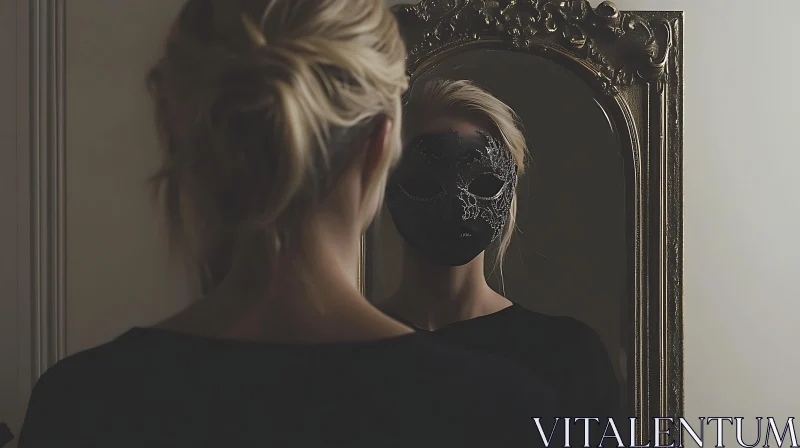 Masked Reflection: A Portrait of Intrigue