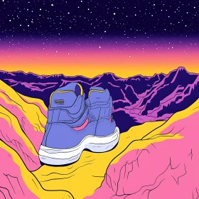 Surreal Shoes on a Starry Night