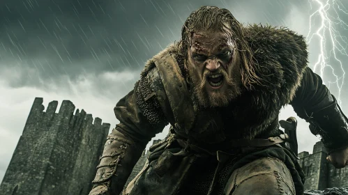Stormy Rage: A Warrior's Fury Unleashed
