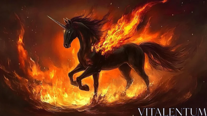 Fiery Unicorn: A creature of myth and fire