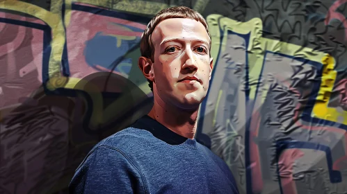 Urban Art Portrait of Mark Zuckerberg