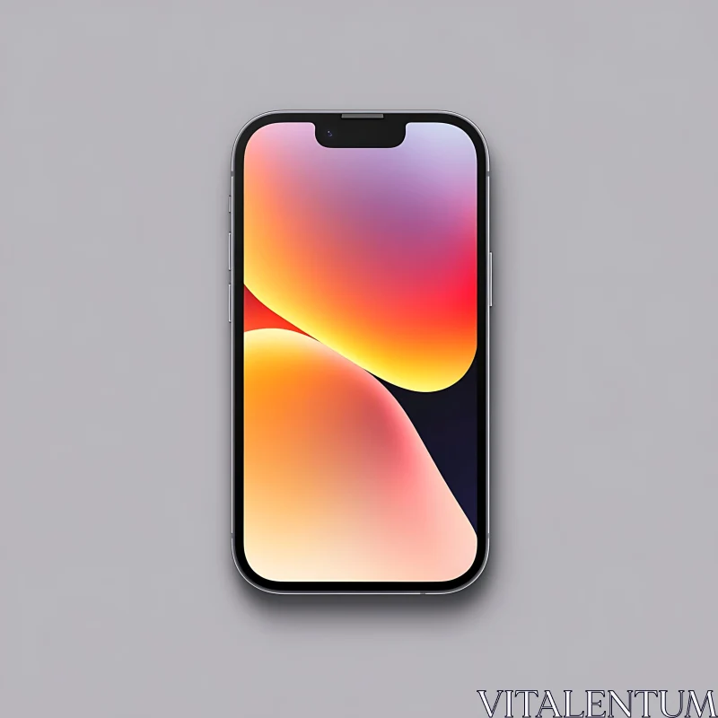 Sleek Mobile Device with Colorful Screen AI Image