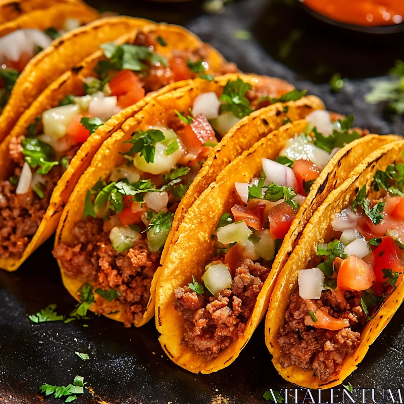 Delicious Meat Tacos with Fresh Garnish