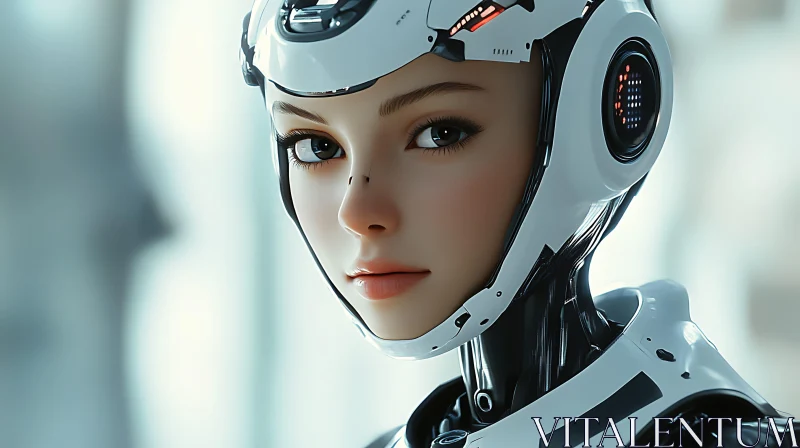 High-Tech Female Cyborg Portrait