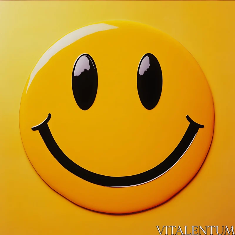 Minimalist Smiley Face on Yellow Background
