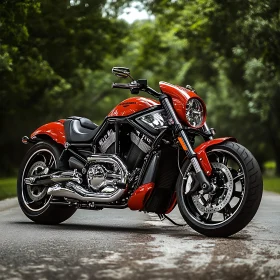 Motorcycle with Chrome Engine