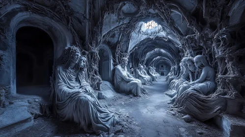 Stone Figures in an Old Tunnel
