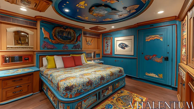 Nautical Bedroom Design with Sea Life Murals