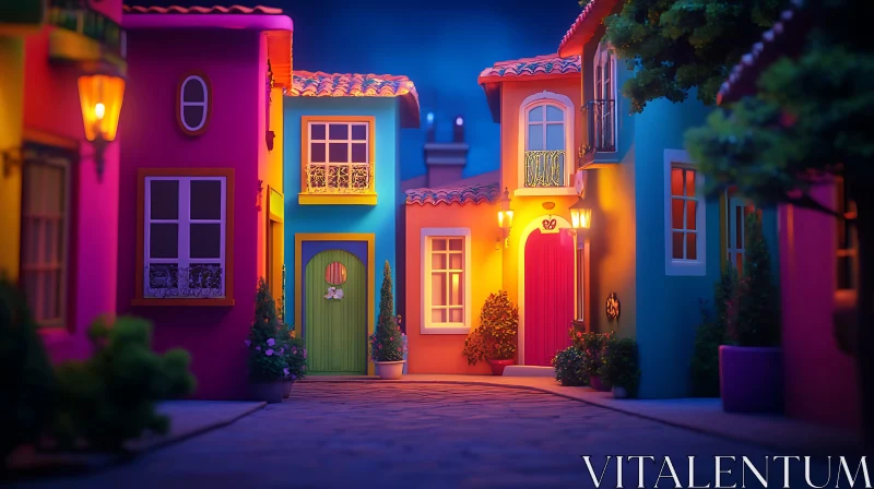 Charming Street with Colourful Facades