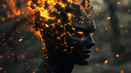 Man Ablaze: A Portrait of Inner Fire
