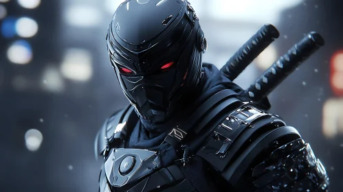 High-tech Armored Cyborg in a Futuristic Setting