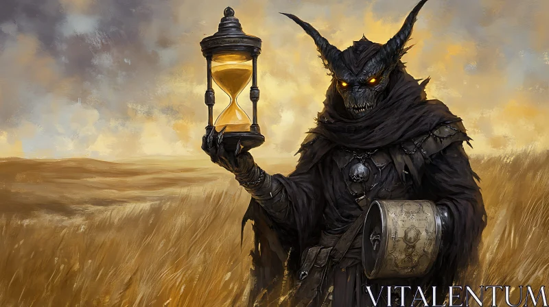 Dark Demon Holding Hourglass