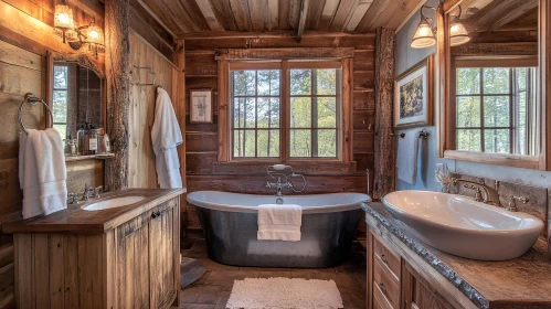 Charming Rustic Bathroom with Bathtub