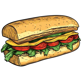 Colorful Sandwich Illustration