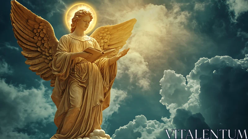 Celestial Angel Reading in the Heavens