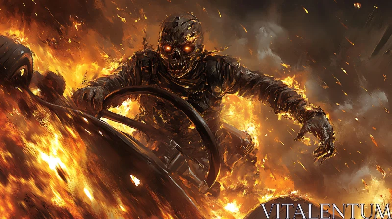 Burning Monster Behind the Wheel