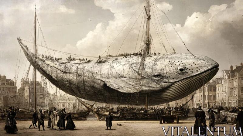 Surreal Whale Vessel in Cityscape