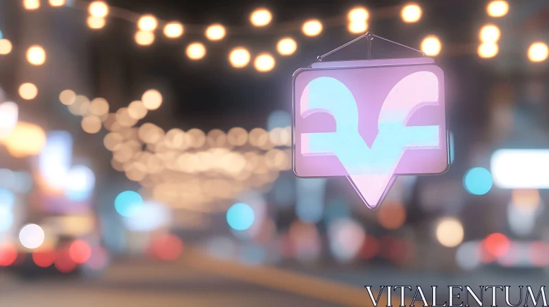 Glowing Sign in Night Lights