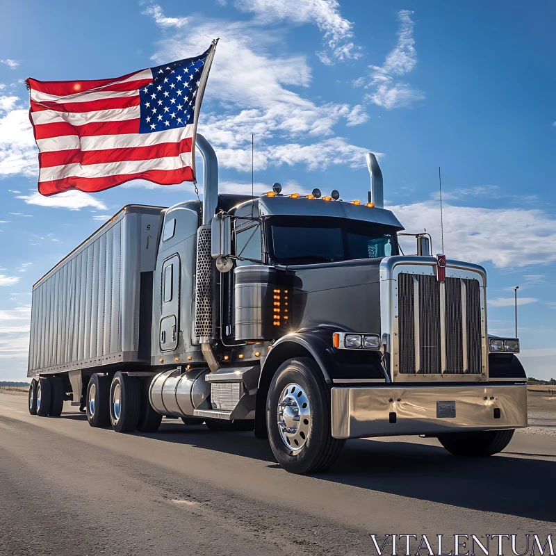 Truck with American Flag