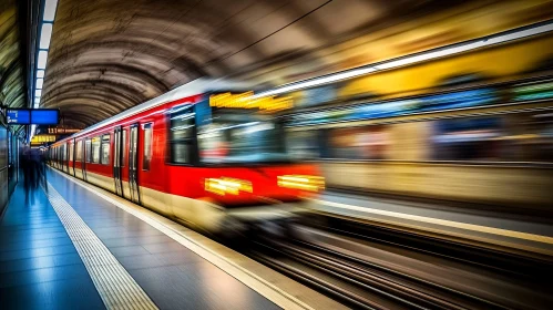 Subway Train on the Move