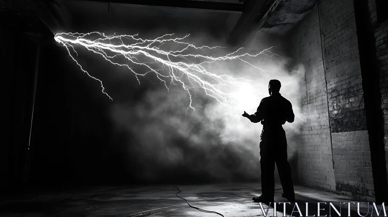 Silhouette with Lightning