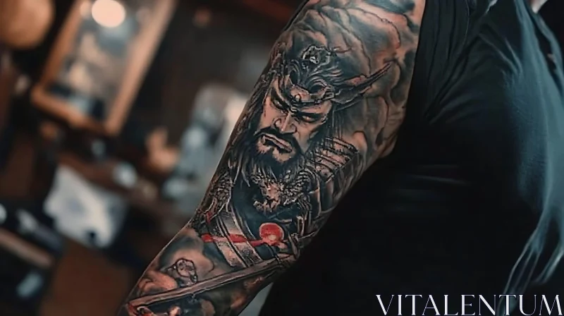 Detailed Warrior Arm Tattoo