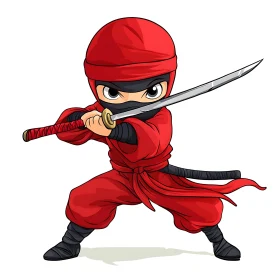 Stylized Ninja Warrior with Sword