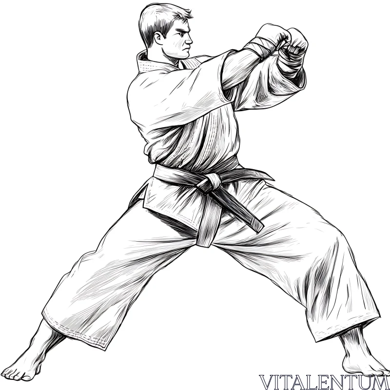 Monochrome Karate Practitioner
