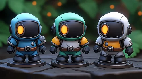 Colorful Robot Trio