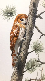 Camouflaged Owl on Tree