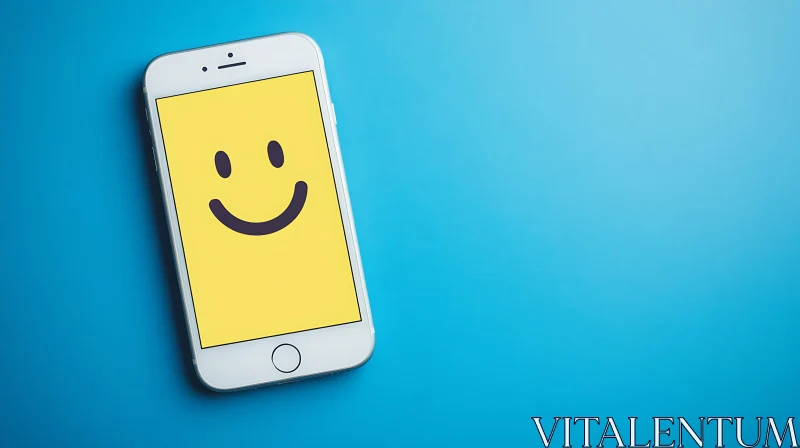 Smartphone with Smiley Face Screen AI Image