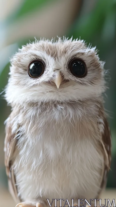 Adorable Young Owl Portrait AI Image