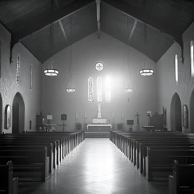 Black and White Church Sanctuary