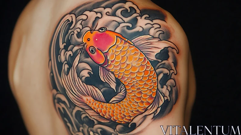 Stunning Koi Fish Tattoo Design AI Image