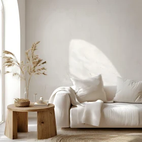 Serene Living Room with Natural Elements