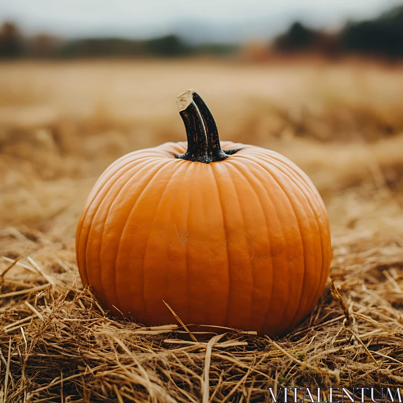 AI ART Harvest Pumpkin on Straw