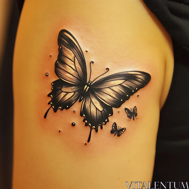 Artistic Butterfly Tattoo Design AI Image