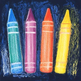 Pastel Crayons Still Life on Dark Paper