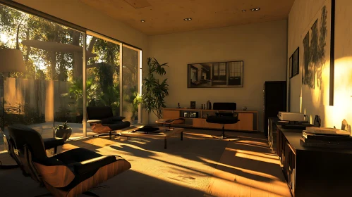 Warm Interior with Modern Furnishings
