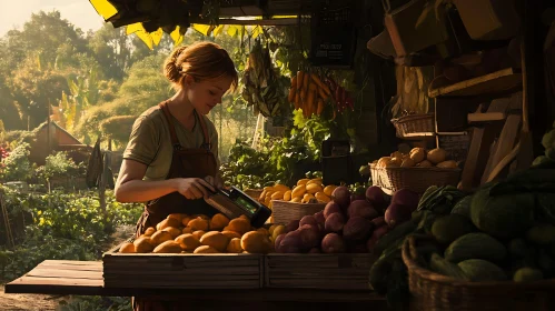 Woman at Vegetable Market