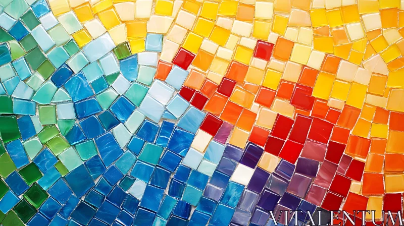 AI ART Abstract Mosaic Tile Gradient Pattern