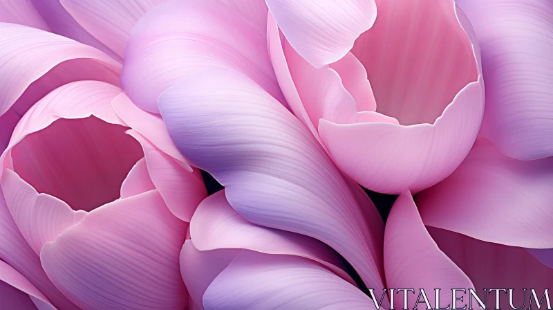Close-Up of Pink Tulips in Futuristic Style AI Image