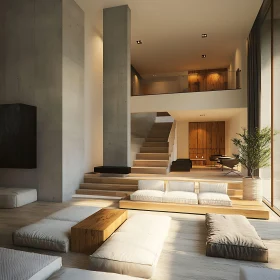 Serene Interior: Minimalist Design and Sunlight