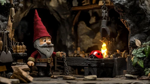 Enchanted Forge with Gnome and Ladybug